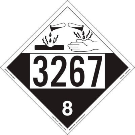 AMERICAN LABELMARK CO LabelMaster® ZEZ43267 Corrosive Placard, UN 3267, Removable Vinyl, 25/Pack ZEZ43267